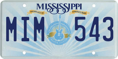 MS license plate MIM543