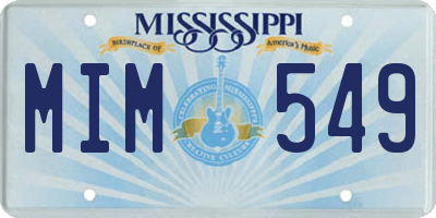 MS license plate MIM549