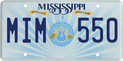 MS license plate MIM550