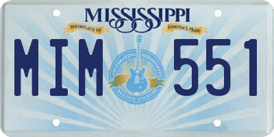MS license plate MIM551