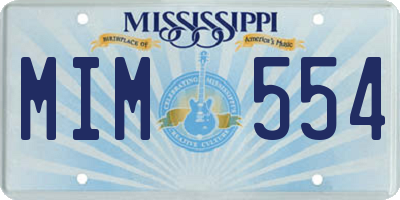 MS license plate MIM554