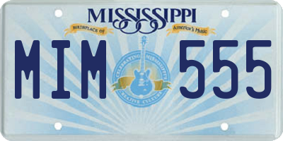 MS license plate MIM555