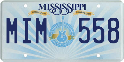 MS license plate MIM558