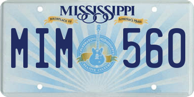MS license plate MIM560