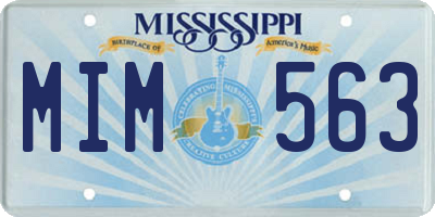 MS license plate MIM563