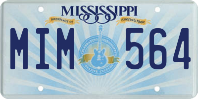 MS license plate MIM564