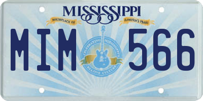 MS license plate MIM566