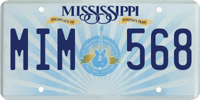 MS license plate MIM568