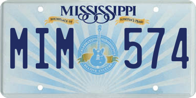 MS license plate MIM574