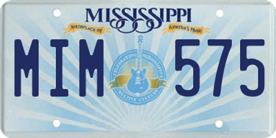 MS license plate MIM575