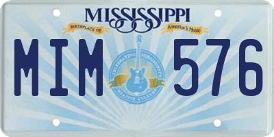 MS license plate MIM576