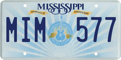 MS license plate MIM577