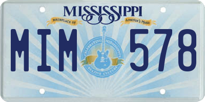 MS license plate MIM578