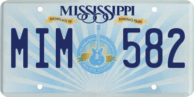 MS license plate MIM582