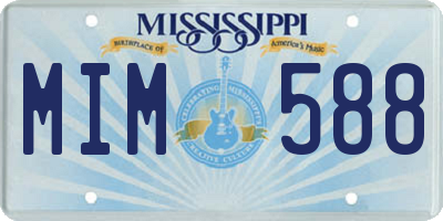 MS license plate MIM588