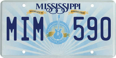 MS license plate MIM590