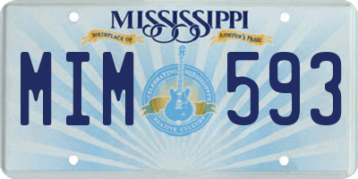 MS license plate MIM593