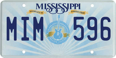 MS license plate MIM596