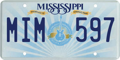 MS license plate MIM597