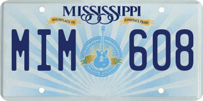MS license plate MIM608