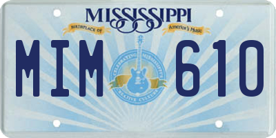 MS license plate MIM610