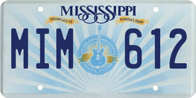 MS license plate MIM612