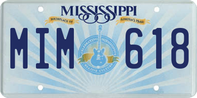 MS license plate MIM618
