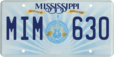 MS license plate MIM630