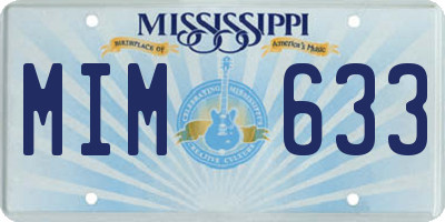 MS license plate MIM633