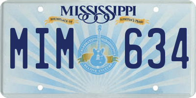 MS license plate MIM634