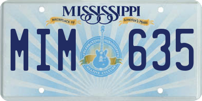 MS license plate MIM635
