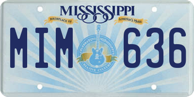 MS license plate MIM636