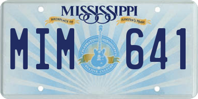 MS license plate MIM641