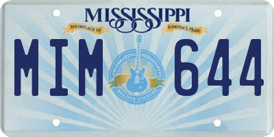 MS license plate MIM644
