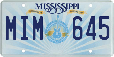 MS license plate MIM645