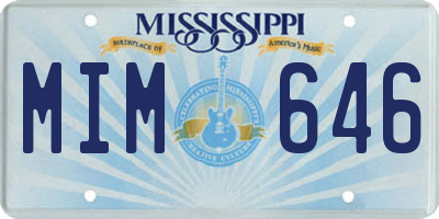 MS license plate MIM646