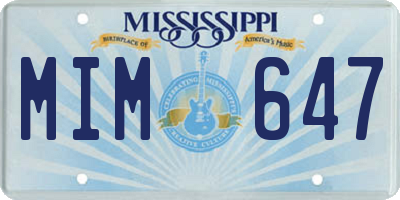 MS license plate MIM647