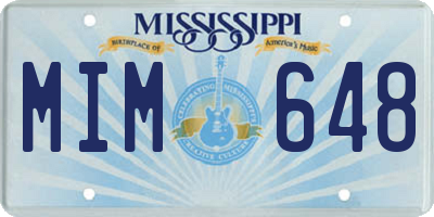 MS license plate MIM648