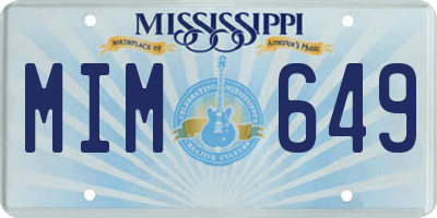 MS license plate MIM649