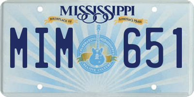 MS license plate MIM651
