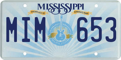 MS license plate MIM653
