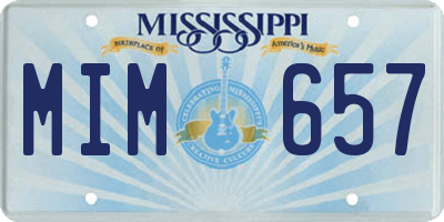 MS license plate MIM657
