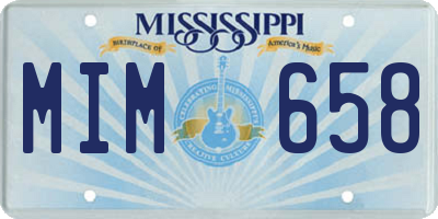 MS license plate MIM658