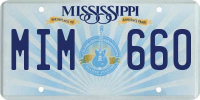 MS license plate MIM660