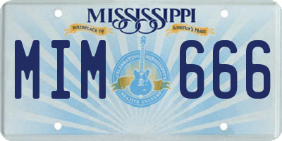 MS license plate MIM666