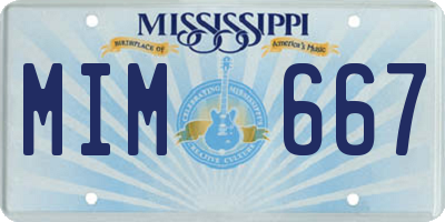 MS license plate MIM667