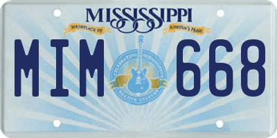 MS license plate MIM668