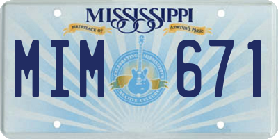MS license plate MIM671
