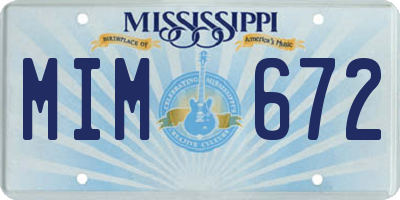 MS license plate MIM672