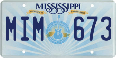 MS license plate MIM673